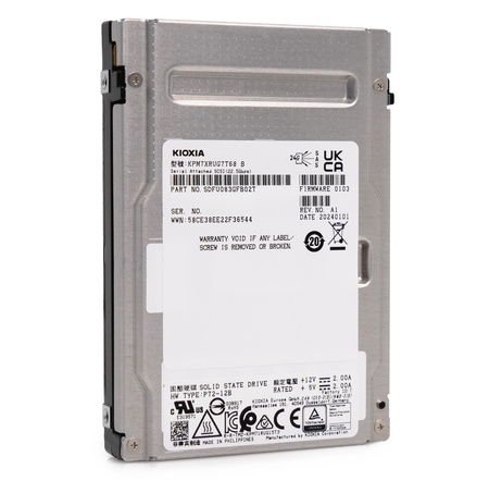 Kioxia PM7-R KPM7XRUG7T68 7.68TB 1 DWPD SAS-4 25Gb/s Read Intensive TLC 2.5in Refurbished SSD