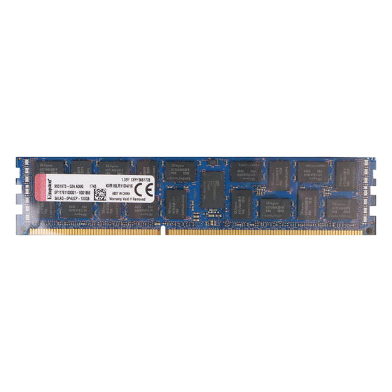 Kingston 16GB DDR3L-1600 RDIMM, front view.