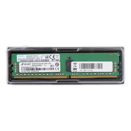 Samsung NetApp server RAM module in clear plastic packaging.