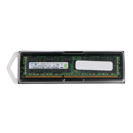 Samsung server RAM module in clear plastic packaging.