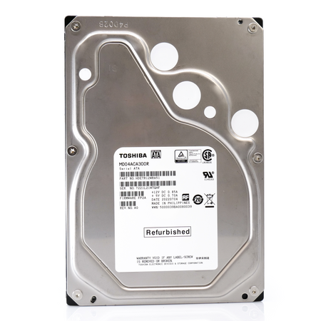 Toshiba MD04 MD04ACA300R 3TB 7.2K RPM SATA 6Gb/s Desktop 3.5in Recertified Hard Drive - Front View