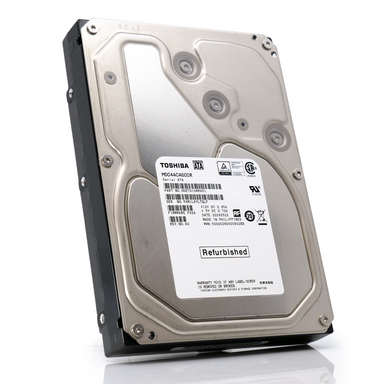 Toshiba MD04 MD04ACA600R 6TB 7.2K RPM SATA 6Gb/s Desktop 3.5in Recertified Hard Drive - Front Angle View