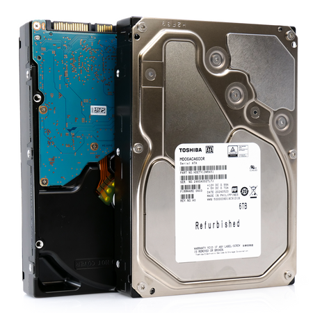 Toshiba MD06 MD06ACA600R 6TB 7.2K RPM SATA 6Gb/s Desktop 3.5in Recertified Hard Drive front and back