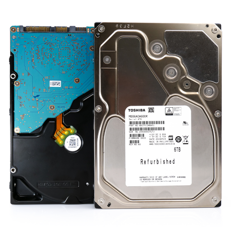 Toshiba MD06 MD06ACA600R 6TB 7.2K RPM SATA 6Gb/s Desktop 3.5in Recertified Hard Drive main image front and back