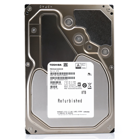 Toshiba MD06 MD06ACA800R 8TB 7.2K RPM SATA 6Gb/s Desktop 3.5in Recertified Hard Drive - Front View