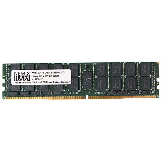 NEMIX RAM ML21300 128GB 8Rx4 DDR4 2666MHz LRDIMM ECC Server RAM (PC4-21300) Seller Refurbished