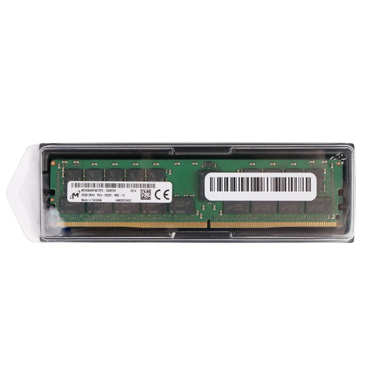 Micron 32GB DDR4-2933 RDIMM in a clamshell tray.