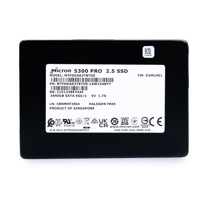 Micron 5300 MTFDDAK3T8TDS-1AW1ZABYY 3.84TB SATA 6Gb/s 2.5" Solid State Drive