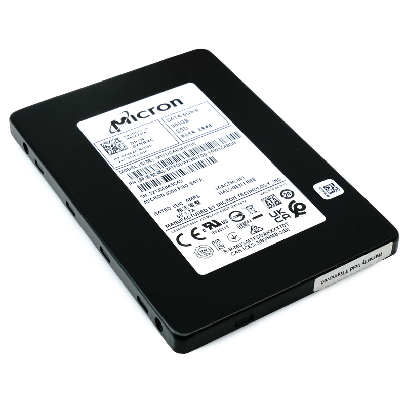 Micron 5300 Pro MTFDDAK960TDS 960GB SATA 6Gb/s 3D TLC 2.5in Enterprise Solid State Drive