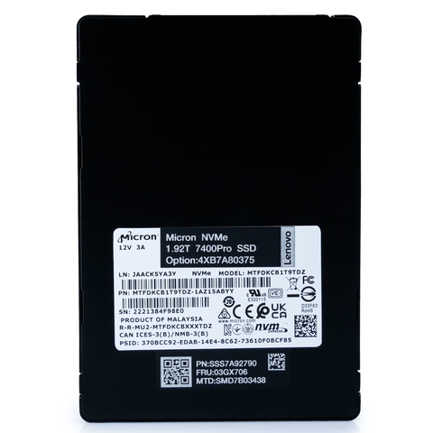 Micron/Lenovo 7400 Pro MTFDKCB1T9TDZ 1.92TB U.3 8GB/s Mixed Use 3D TLC 2.5in Solid State Drive