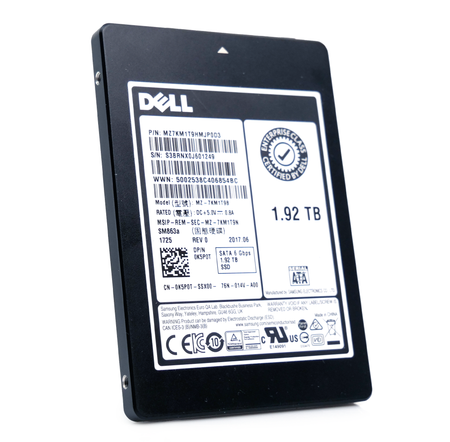 Dell/Samsung SM863a MZ7KM1T9HMJP0D3 0K5P0T 1.92TB SATA 6Gb/s MLC 3.5DWPD 2.5in Mixed-Use Solid State Drive