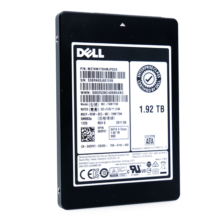 Dell/Samsung SM863a MZ7KM1T9HMJP0D3 0K5P0T 1.92TB SATA 6Gb/s MLC 3.5DWPD 2.5in Mixed-Use Solid State Drive