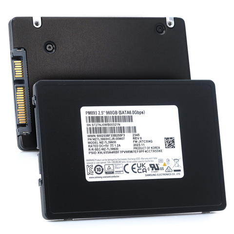 Samsung PM893 MZ-7L39600 MZ7L3960HCJR-00A07 960GB SATA 6Gb/s 2.5in Solid State Drive