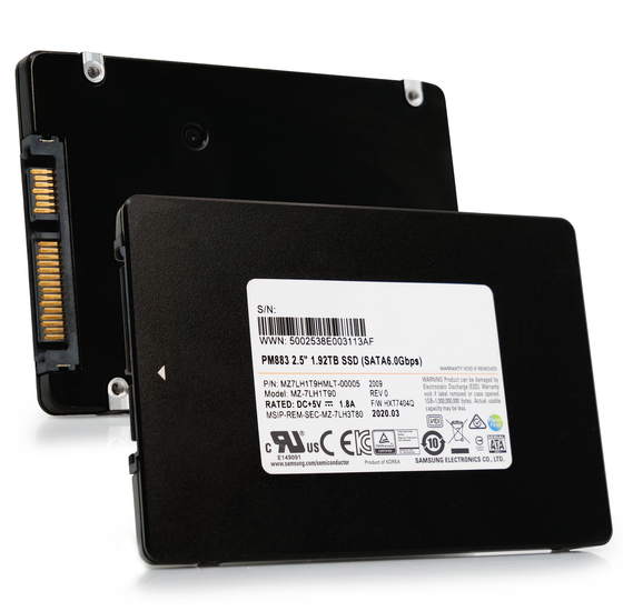 Samsung PM883 MZ7LH1T9HMLT 1.92TB 1.3 DWPD SATA 6Gb/s V-NAND TLC 2.5in Recertified Solid State Drive