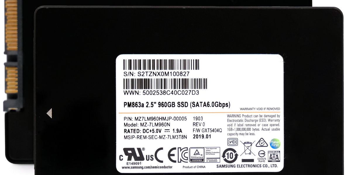 Samsung PM863a MZ7LM960HMJP 960GB SATA 2.5
