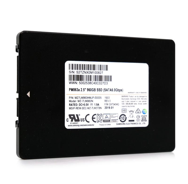 Samsung PM863a MZ7LM960HMJP 960GB 1.3 DWPD SATA 6Gb/s Mixed Use V-NAND 2.5in Refurbished Enterprise SSD