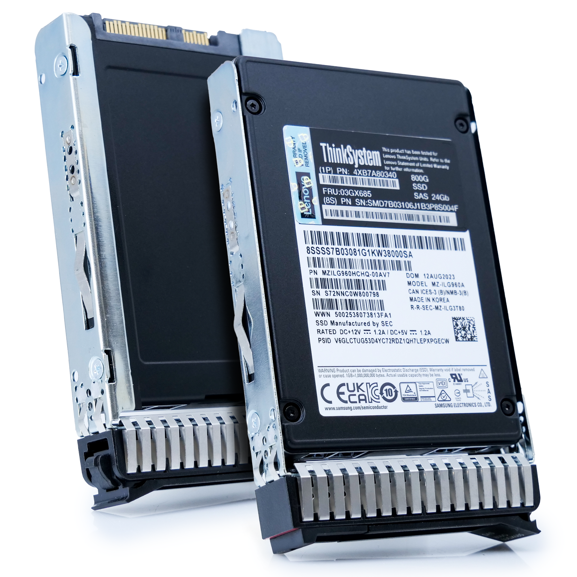 Samsung/Lenovo PM1655 MZILG960HCHQ 800GB SAS-4 24Gb/s Mixed Use 3D TLC 2.5in Solid State Drive