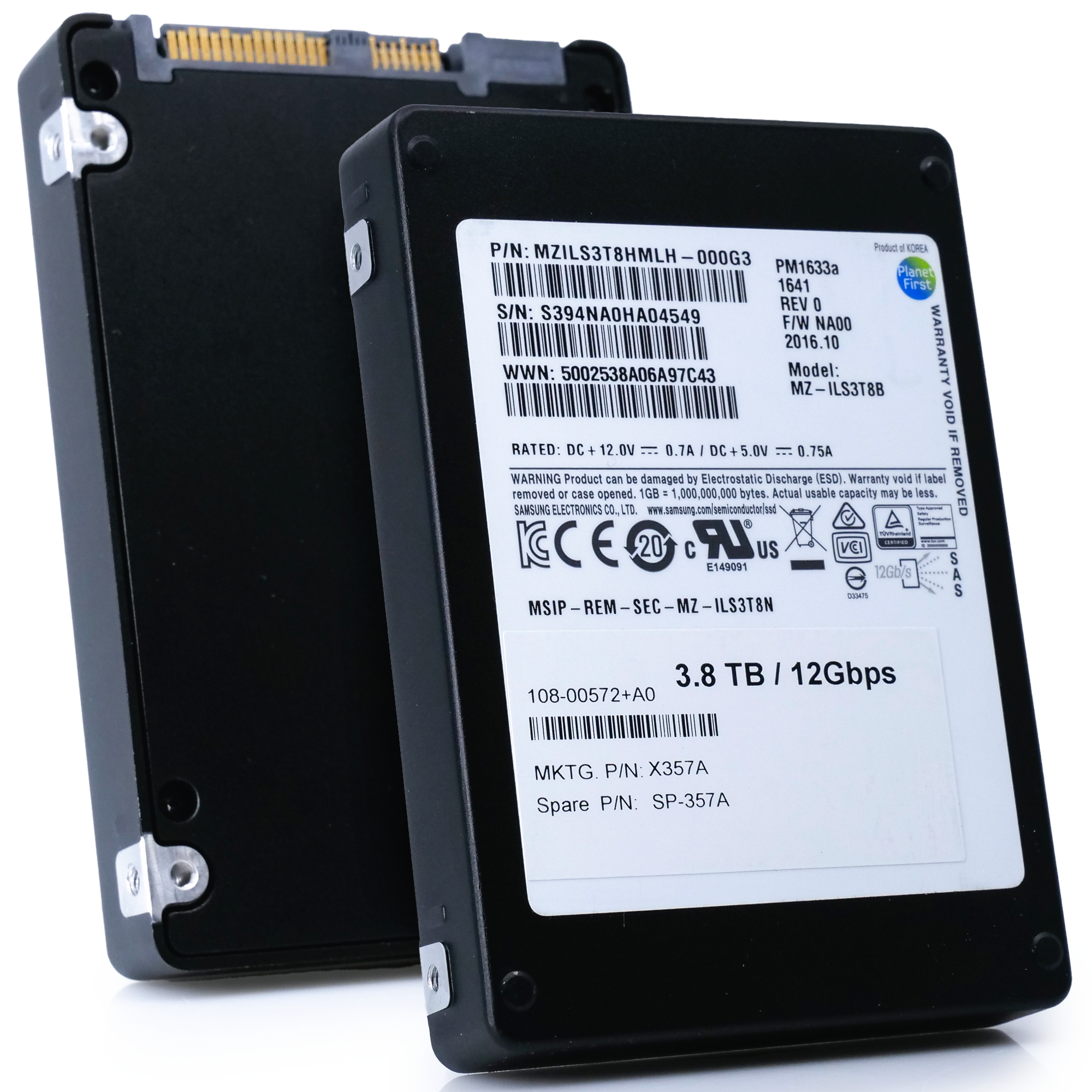 Samsung PM1633a MZILS3T8B 3.84TB SAS 12Gb/s TLC 2.5in Refurbished SSD