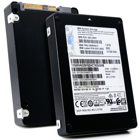 Samsung/IBM PM1643 MZILT1T6HALS 1.6TB SAS 12Gb/s 2.5in Recertified Solid State Drive