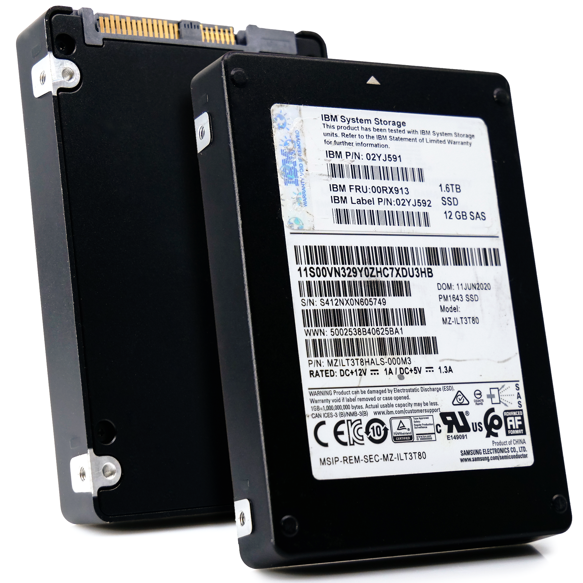 Samsung/IBM PM1643 MZILT1T6HALS 1.6TB SAS 12Gb/s 2.5in Refurbished SSD