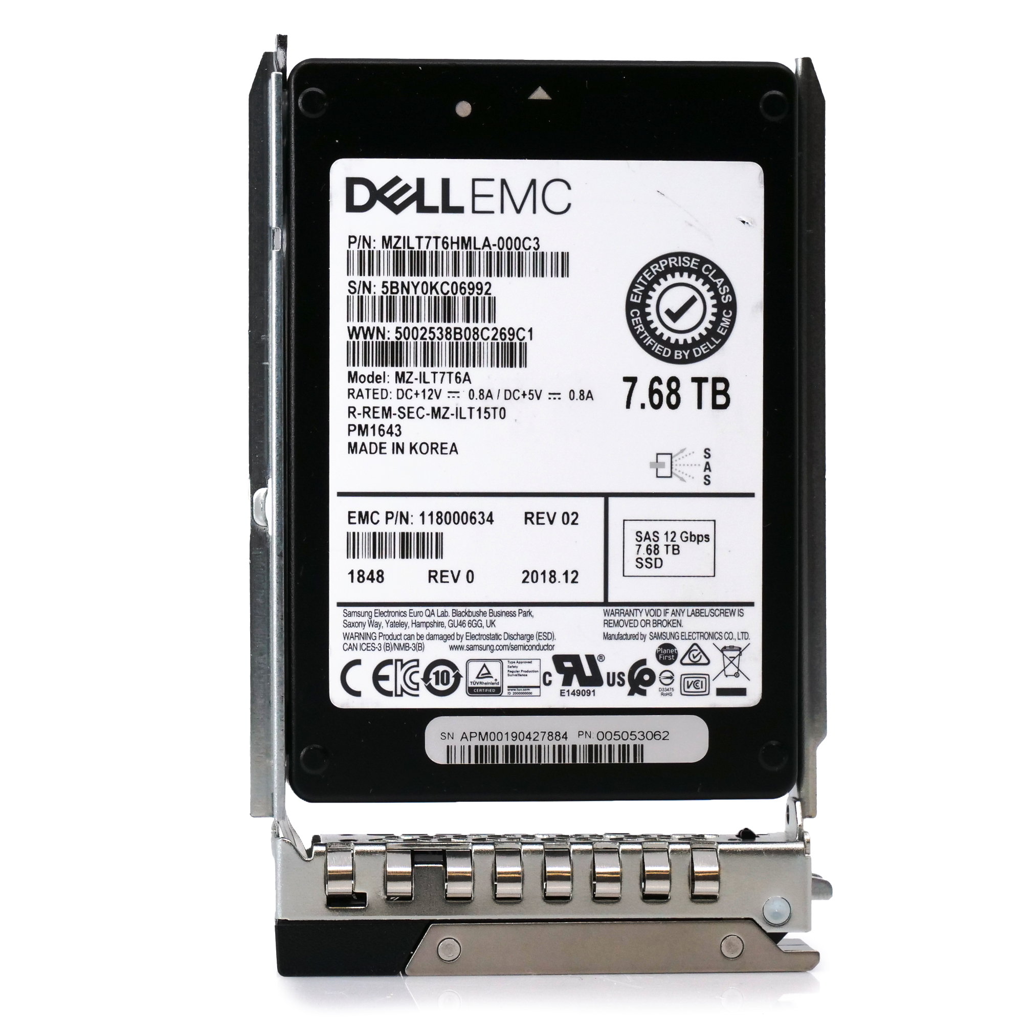 Dell EMC 118000634 G14 7.68TB SAS 12Gb/s 512e 1DWPD 2.5in Solid State Drive