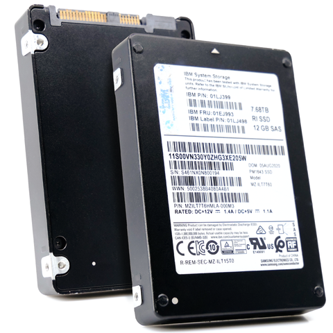 Samsung/IBM PM1643 MZILT7T6HMLA 7.68TB 1 DWPD SAS 12Gb/s 2.5in Solid State Drive