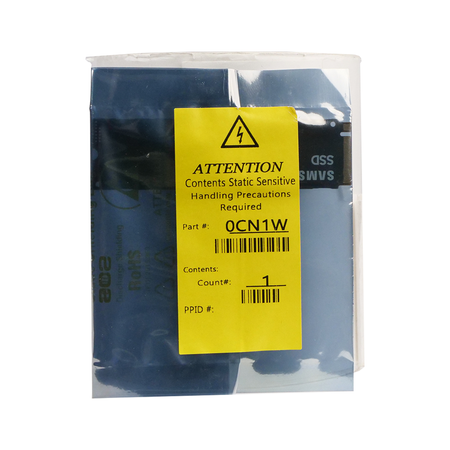 Samsung M.2 SSD in a sealed anti-static bag with Dell part number 0CN1W label.
