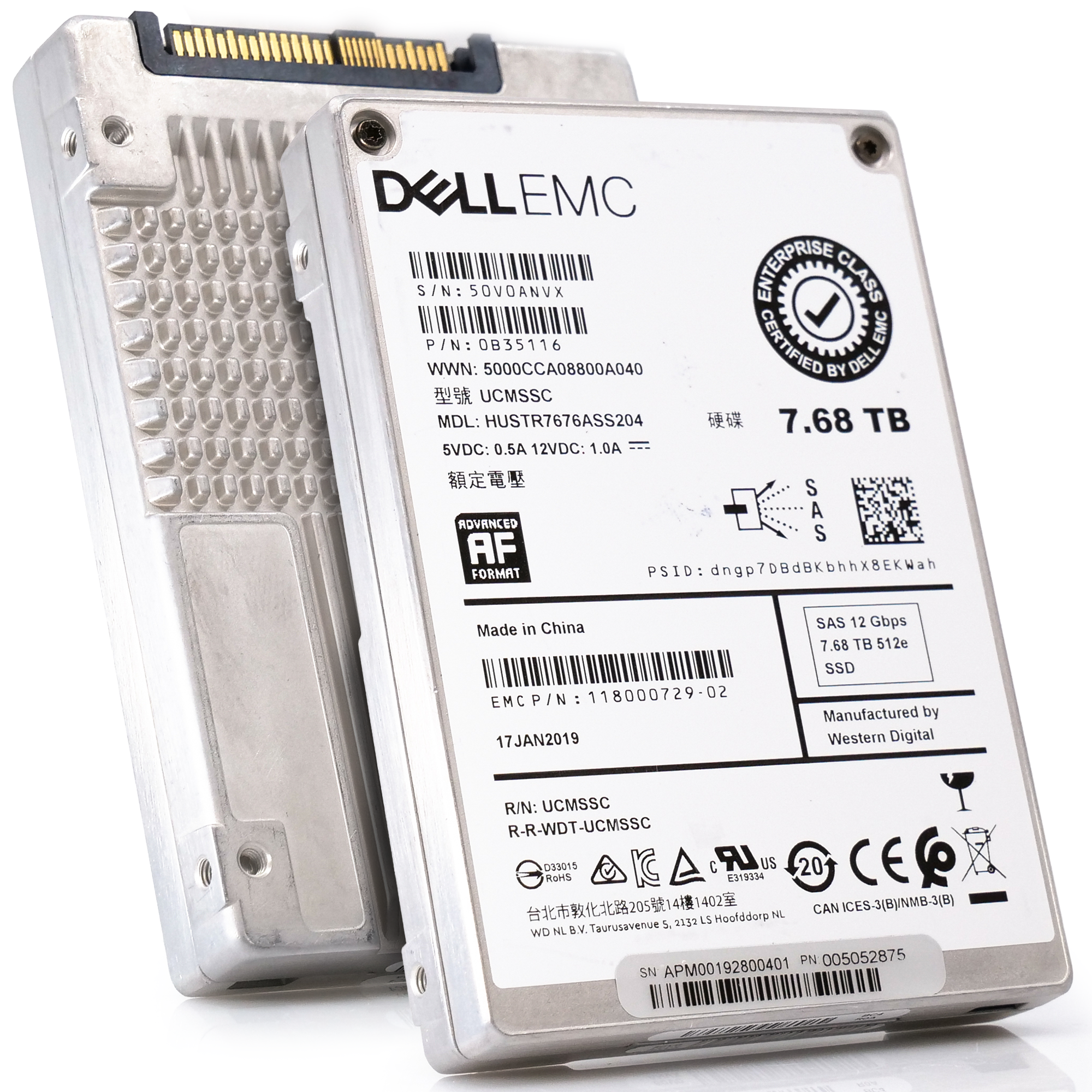 Western Digital Ultrastar SS300 HUSTR7676ASS204 0B35116 7.68TB SAS 12Gb/s 512e 1DWPD Read Intensive 2.5in Recertified Solid State Drive