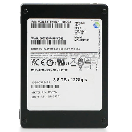 Samsung PM1633a MZILS3T8HMLH 3.84TB SAS 12Gb/s 2.5" SSD, 4 of 8