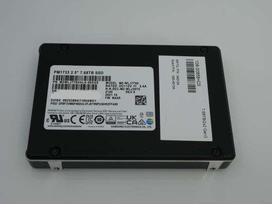 Samsung PM1733 MZWLJ7T6HALA 7.68TB 1 DWPD PCIe Gen 4.0 x4 8GB/s U.2 NVMe 2.5in Recertified Solid State Drive