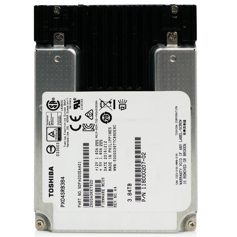 Toshiba Enterprise PX04SRB384 3.84TB 1 DWPD SAS 12Gb/s MLC 2.5in Refurbished SSD
