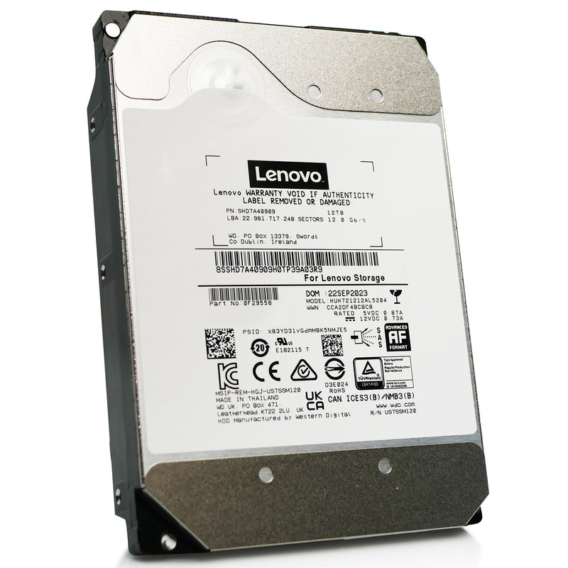 Lenovo Ultrastar DC HC520 HUH721212AL5204 SHD7A40909 12TB 7.2K RPM SAS 12Gb/s 512e 3.5in Hard Drive