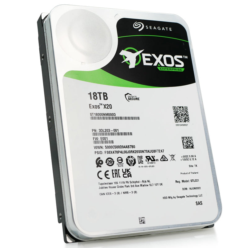 Seagate Exos X20 ST18000NM000D 18TB 7.2K RPM SAS 12Gb/s 3.5in Hard Drive
