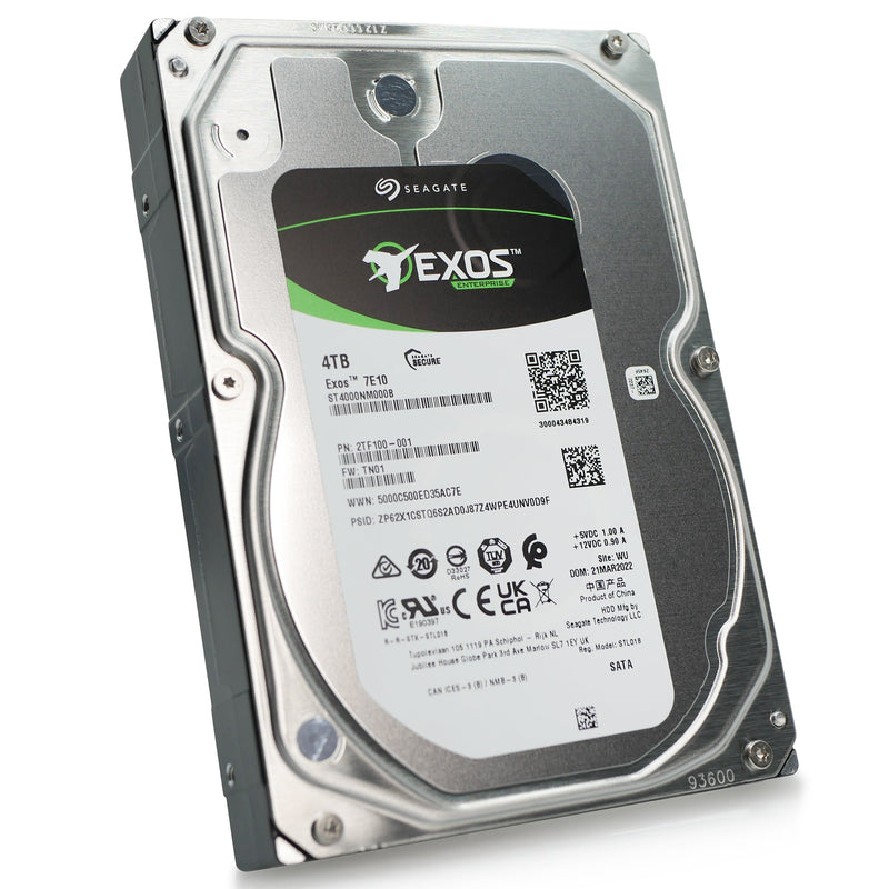 Seagate Exos 7E10 ST4000NM000B 4TB 7.2K RPM SATA 6Gb/s 512n 3.5in Hard Drive