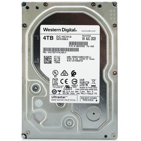 Western Digital Ultrastar DC HC310 HUS726T4TALA6L4 0B35950 4TB 7.2K RPM SATA 6Gb/s 512n 3.5in Recertified Hard Drive