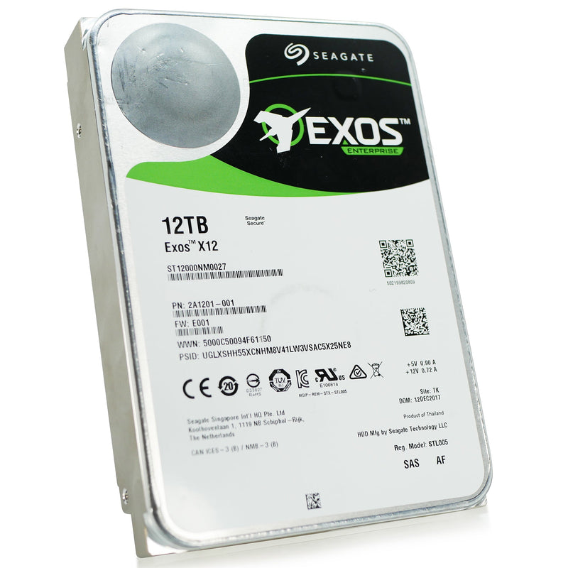 Seagate Exos X12 ST12000NM0027 12TB 7.2K RPM SAS 12Gb/s 512e/4Kn 256MB 3.5" FastFormat Hard Drive