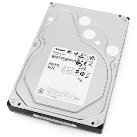Toshiba MG08-D MG08ADP400E 4TB 7.2K RPM SATA 6Gb/s 512e 3.5in Hard Drive, front bottom angled view