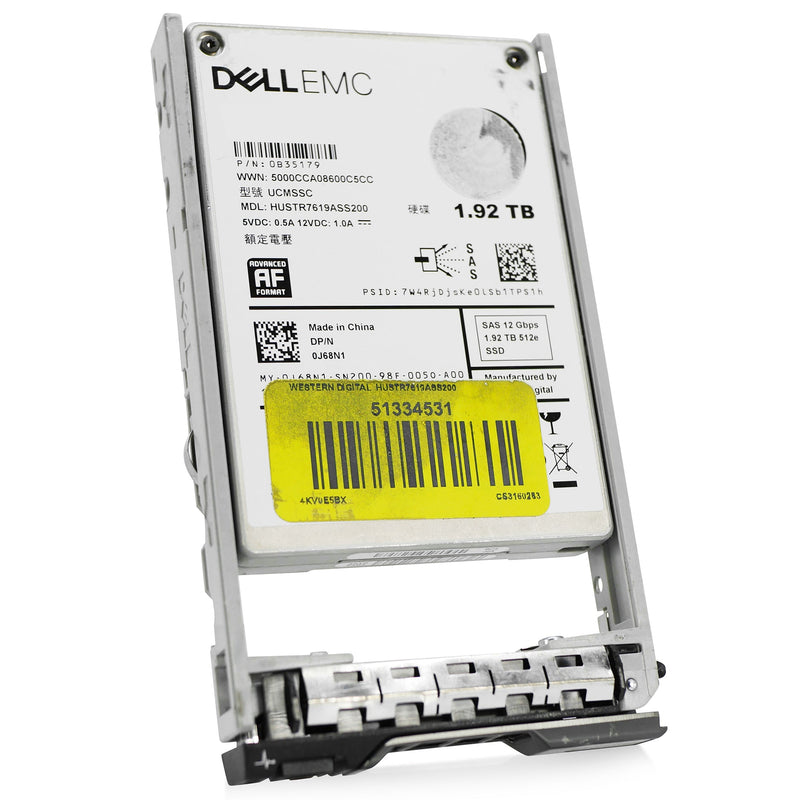 Dell G13 0J68N1 1.92TB 1 DWPD SAS 12Gb/s MLC 2.5in Refurbished SSD