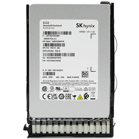 HP Generation 8 VO001920KXPTN P55173-002 1.92TB 1 DWPD PCIe Gen 4.0 x4 8GB/s 4D V6 TLC U.3 NVMe 2.5in Solid State Drive
