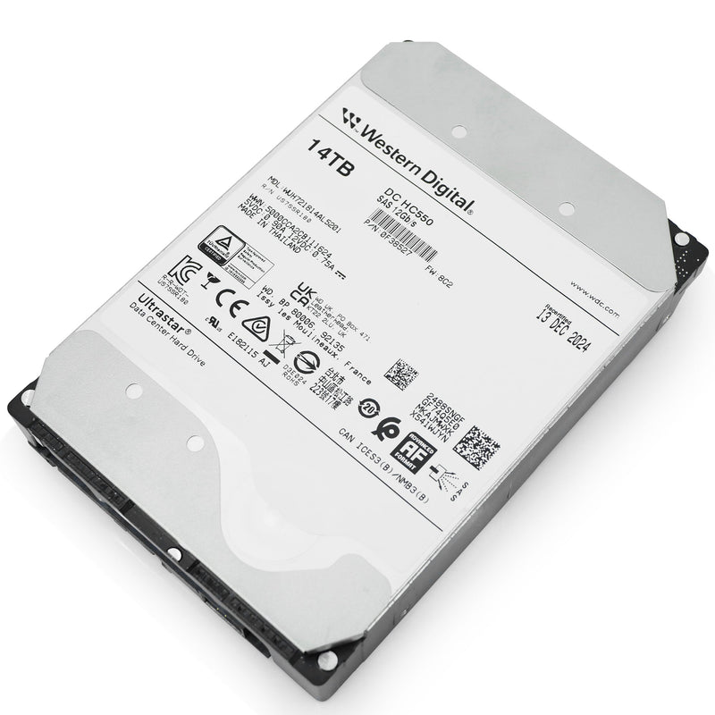Western Digital Ultrastar DC HC550 WUH721814AL5201 0F38527 14TB 7.2K RPM SAS 12Gb/s 512e 3.5in Recertified Hard Drive