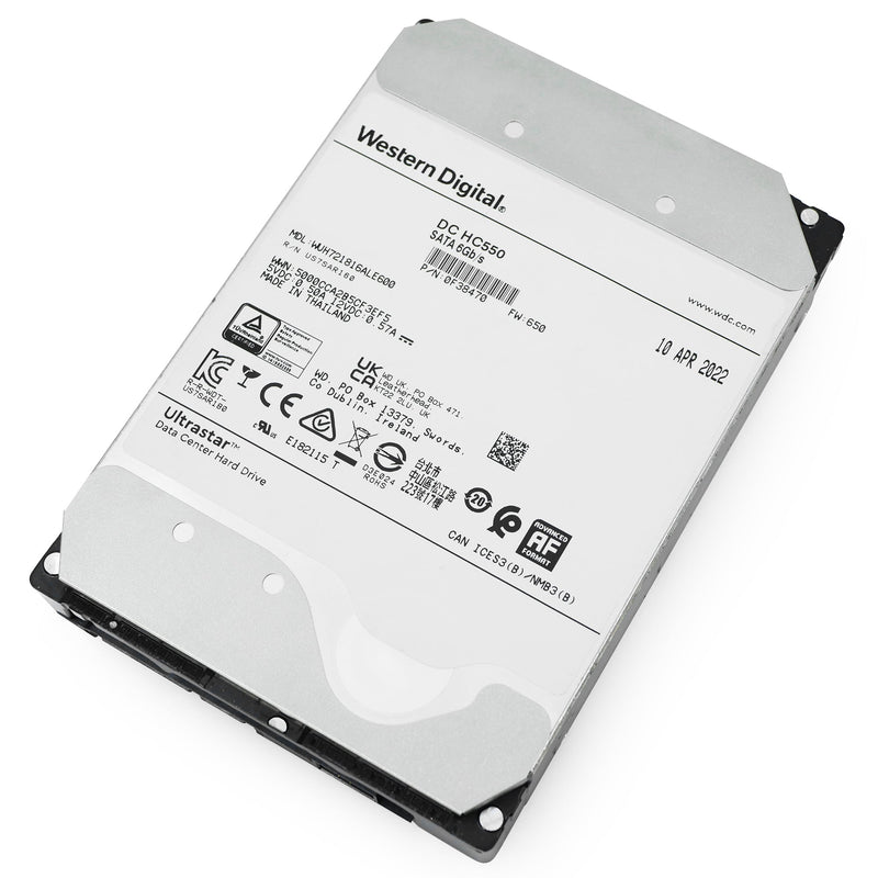 Western Digital Ultrastar DC HC550 WUH721816ALE600 0F38470 16TB 7.2K RPM SATA 6Gb/s 512e 3.5in Refurbished HDD