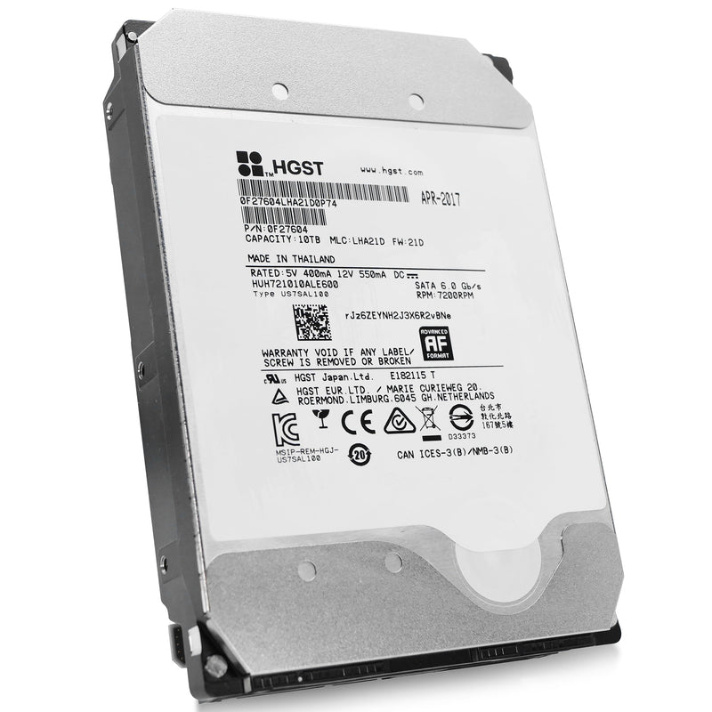 Western Digital Ultrastar DC HC510 HUH721010ALE600 0F27604 10TB 7.2K RPM SATA 6Gb/s 512e 256MB 3.5" ISE Refurbished HDD