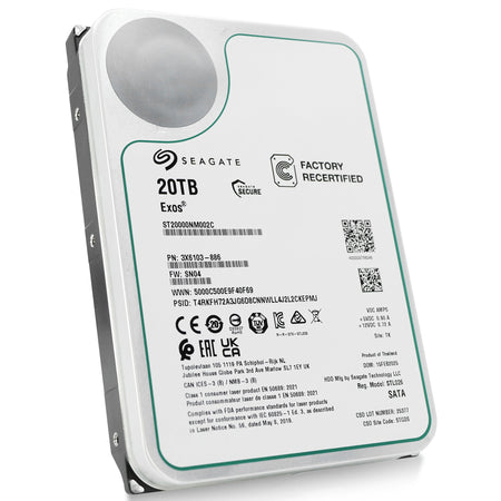 Seagate Exos ST20000NM002C 20TB 7.2K RPM SATA 6Gb/s 512e 3.5in Refurbished HDD