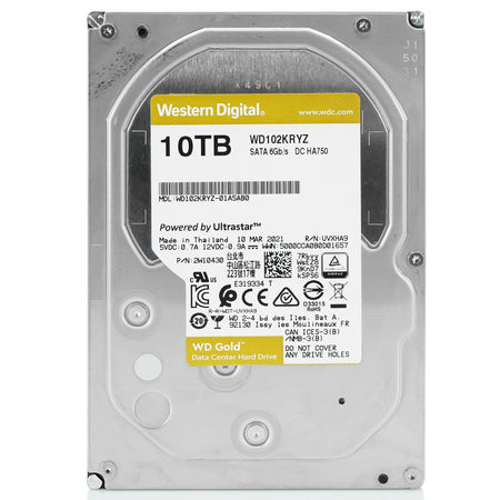 Western Digital Gold WD102KRYZ 10TB 7.2K RPM SATA 6Gb/s 512e 256MB 3.5" HDD
