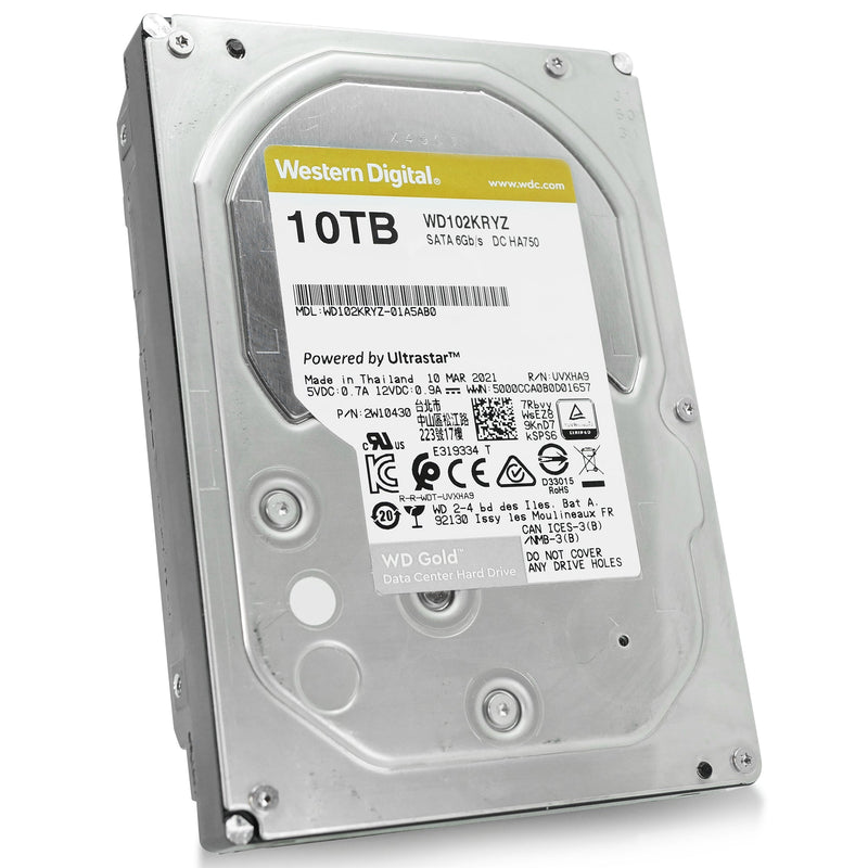 Western Digital Gold WD102KRYZ 10TB 7.2K RPM SATA 6Gb/s 512e 256MB 3.5" HDD