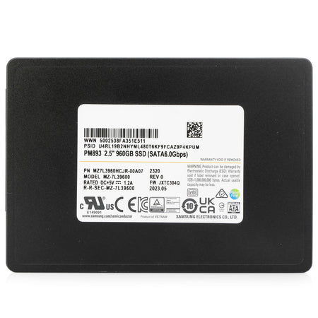 Samsung PM893 MZ7L3960HCJR 960GB SATA 6Gb/s 1 DWPD 3D TLC 2.5in Solid State Drive