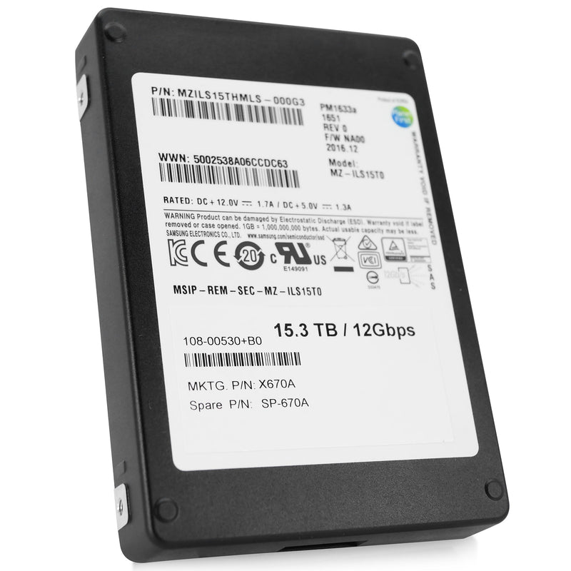 Samsung PM1633a MZILS15THMLS MZ-ILS15T0 15.36TB SAS 12Gb/s 2.5" SSD