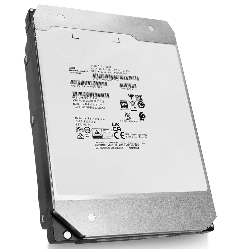 HP/Toshiba MG09 14TB MG09ACA14TEY HP P44925-004 7.2K RPM SATA 6Gb/s 4kn 3.5in Hard Drive