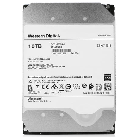 Western Digital DC HC510 HUH721010ALN600 0F27502 10TB 7.2K RPM SATA 6Gb/s 4Kn 256MB 3.5" ISE Power Disable Pin Refurbished HDD, 6 of 8