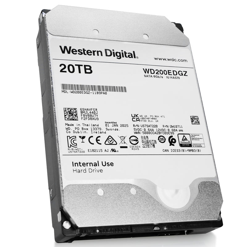Western Digital WD200EDGZ 20TB 7.2K RPM SATA 6Gb/s 512e 3.5in Recertified Hard Drive